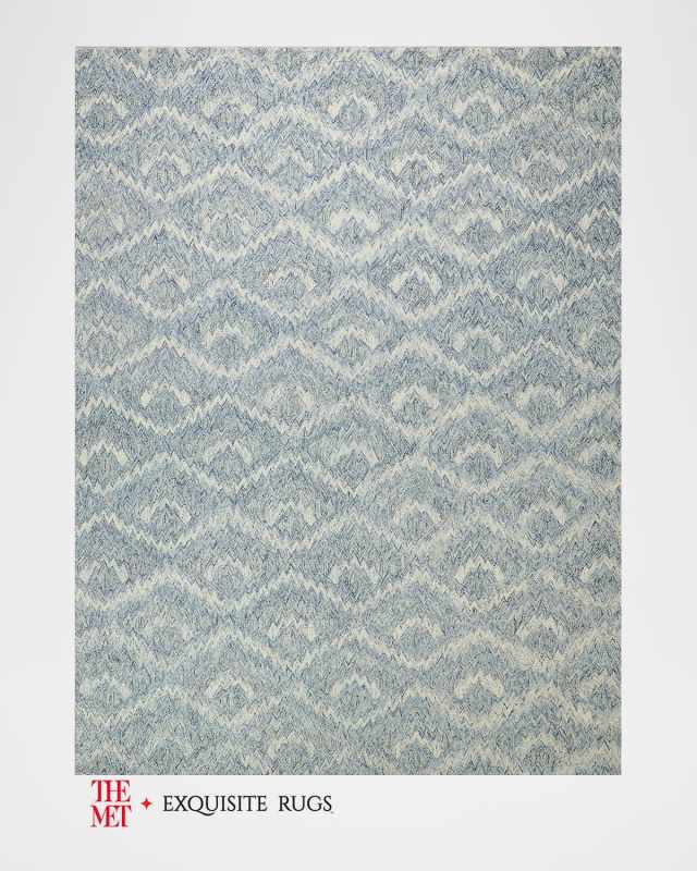 Bargello Hand-Tufted Light Blue Rug, 12' x 15'